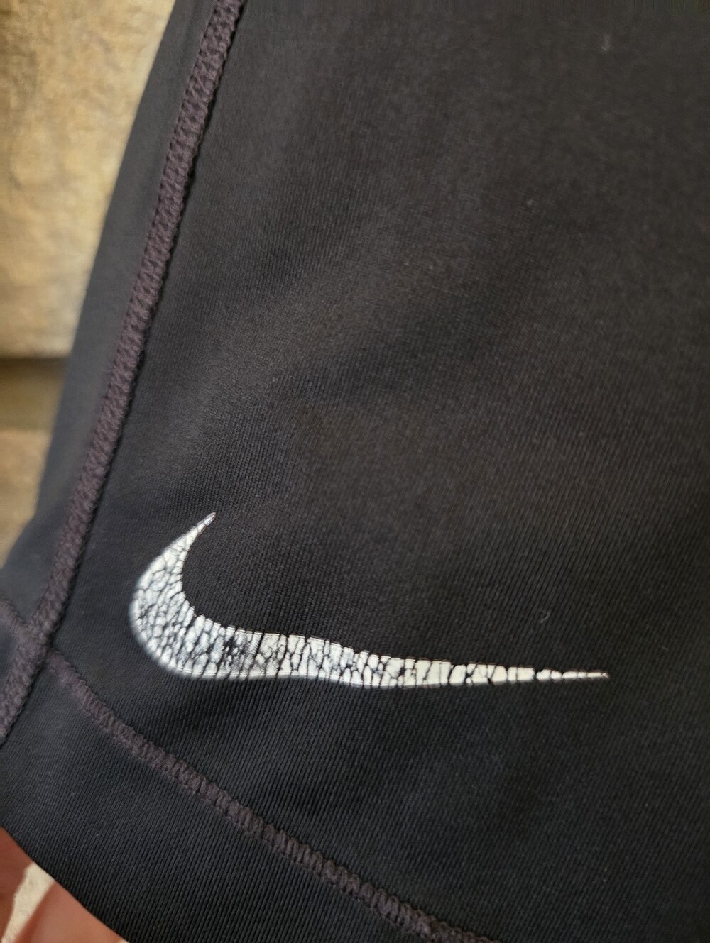 Nike Black Women's Capri Athletic Leggings with Logo Waistband - Picture 5 of 6